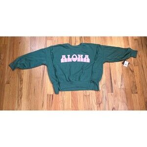 Greyson Threads Green Aloha Sweat Shirt Girls Large